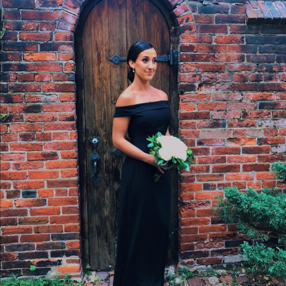 CLASSIC, OFF-THE-SHOULDER, BLACK GOWN
